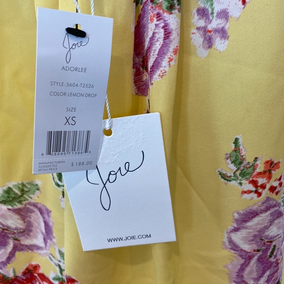 Joie Adorlee yellow floral off shoulder top - Picture 3 of 4